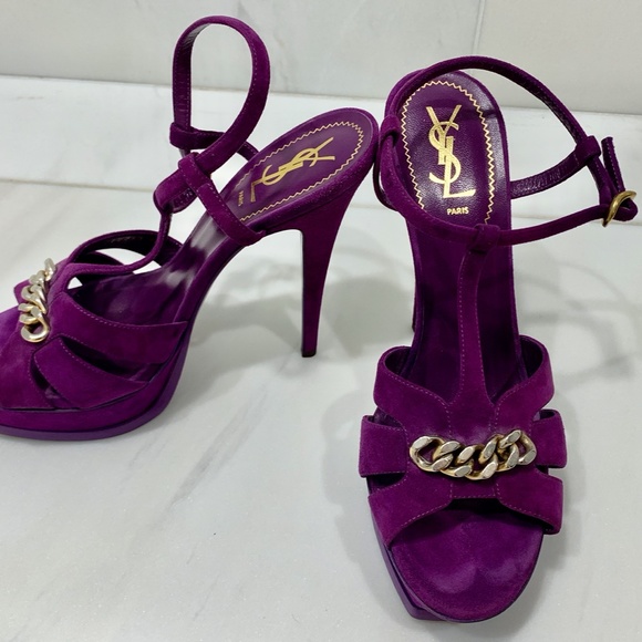 YSL Yves Saint Laurent Tribute Heels in Purple 40 - Picture 2 of 7
